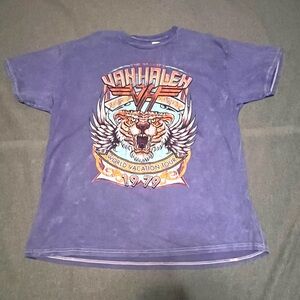 The Mighty Van Halen Rock Band World Vacation Tour 1979 Shirt Size XL Purple